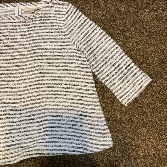 ANN TAYLOR LOFT COTTON BLEND STRIPPED SWEATER - Picture 2 of 7